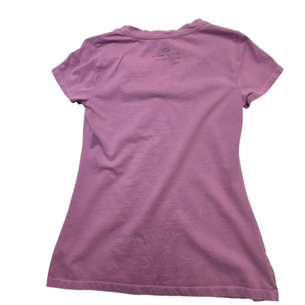Peace Love World Womens XXS I Love Today Purple V Neck Short Sleeve‎ Tee - Picture 2 of 7